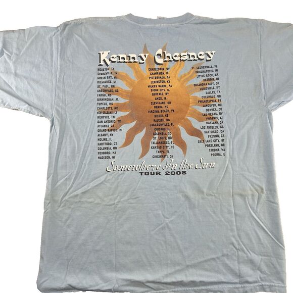 Kenny Chesney Somewhere in the Sun 2005 Tour T-Shirt Light Blue Size - Picture 12 of 13